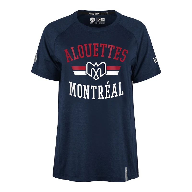 Women's New Era  Navy Montreal Alouettes Sideline Circuit Performance T-Shirt