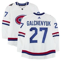 Maillot blanc adidas n° 27 des Canadiens de Montréal porté par Alex Galchenyuk lors de l'entraînement contre les Sénateurs d'Ottawa le 16 décembre 2017 - Classique du centenaire de la LNH - Porté pendant l'échauffement