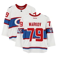 Andrei Markov Montreal Canadiens Practice-Used #79 White Reebok Jersey vs. Boston Bruins on January 1, 2016 - NHL Winter Classic - Worn During Warm-Ups