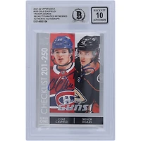 Carte de recrue autographiée 2021-22 Upper Deck Young Guns Checklist Silver #250 Beckett Fanatics Witnessed Authenticated 10 Rookie Card de Cole Caufield des Canadiens de Montréal et de Trevor Zegras des Ducks d'Anaheim