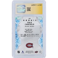 Carte recrue autographiée Cole Caufield des Canadiens de Montréal 2021-22 Upper Deck Ice Green #122 CGC Fanatics a été témoin d'une carte authentifiée Auto 10