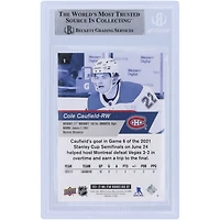 Cole Caufield, Canadiens de Montréal, carte de recrue authentifiée numéro 1 des Upper Deck Rookies 2021-22 autographiée par Beckett Fanatics