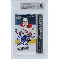 Carte de recrue authentifiée autographiée Cole Caufield des Canadiens de Montréal 2021-22 Upper Deck Young Guns #201 Beckett Fanatics Witnessed