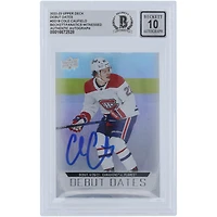 Cole Caufield Canadiens de Montréal Dates de début 2022-23 Upper Deck autographiées #DD-18 Fanatiques de Beckett témoins Carte 10 authentifiée