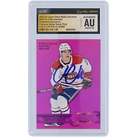 Carte autographiée Cole Caufield des Canadiens de Montréal 2022-23 Upper Deck Metal Universe, exclusive aux employés, pierres précieuses en métal précieux rose #UD-CC, carte Auto 10 authentifiée CGC Fanatics Witnessed