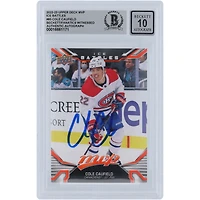 Cole Caufield Canadiens de Montréal autographiés 2022-23 Upper Deck MVP Ice Battles #85 Beckett Fanatics Witnessed Carte authentifiée