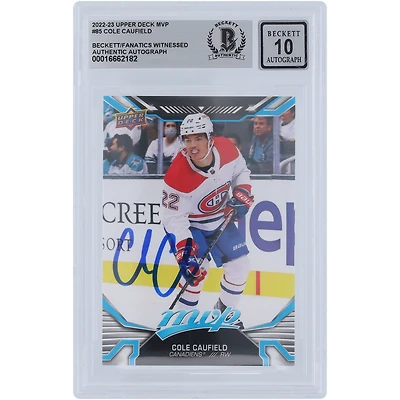 Cole Caufield Canadiens de Montréal autographiés 2022-23 Upper Deck MVP #85 Beckett Fanatics témoins authentifiés 10 cartes