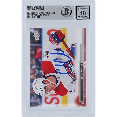 Cole Caufield Canadiens de Montréal autographiés 2022-23 Upper Deck Series 1 #95 Beckett Fanatics témoins authentifiés 10 cartes