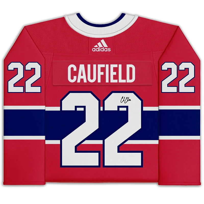 Cole Caufield Canadiens de Montréal Maillot adidas rouge authentique autographié