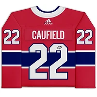 Cole Caufield Canadiens de Montréal Maillot adidas rouge authentique autographié