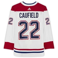 Maillot authentique adidas blanc autographié par Cole Caufield des Canadiens de Montréal