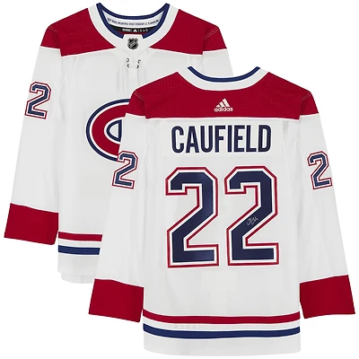 Maillot authentique adidas blanc autographié par Cole Caufield des Canadiens de Montréal