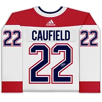 Maillot authentique adidas blanc autographié par Cole Caufield des Canadiens de Montréal