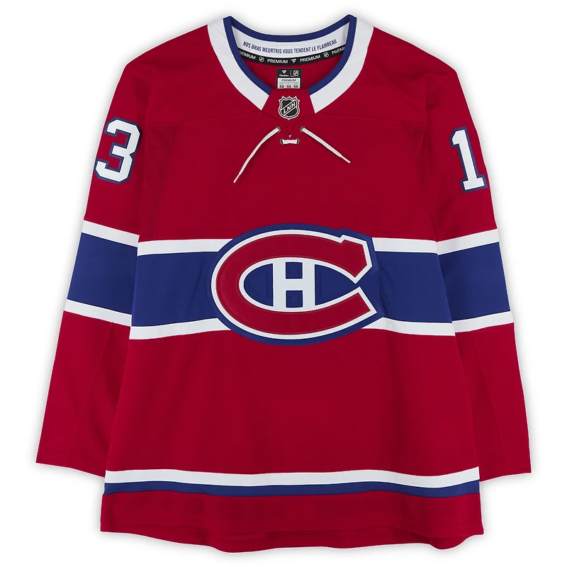 Maillot rouge autographié de Cole Caufield, Canadiens de Montréal, Fanatics Premium