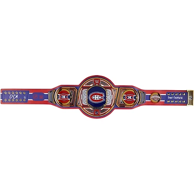 Ceinture de titre WWE Legacy autographiée par Cole Caufield des Canadiens de Montréal avec inscription « Goal Caufield » - Édition limitée #5/5