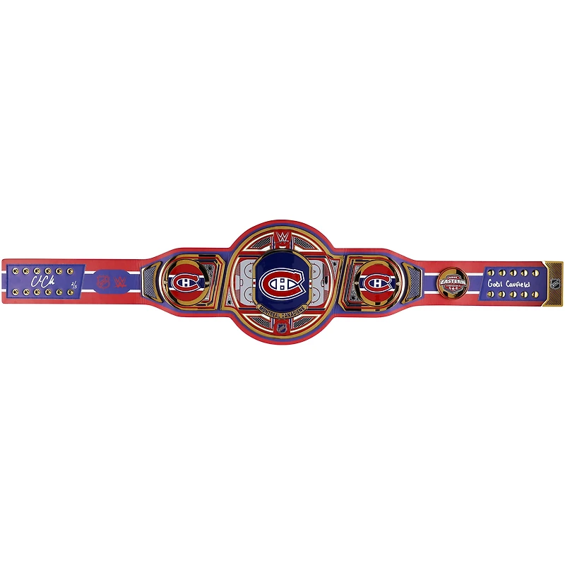 Ceinture de championne WWE Legacy autographiée par Cole Caufield des Canadiens de Montréal avec inscription « Goal Caufield » - Édition limitée à 5 exemplaires
