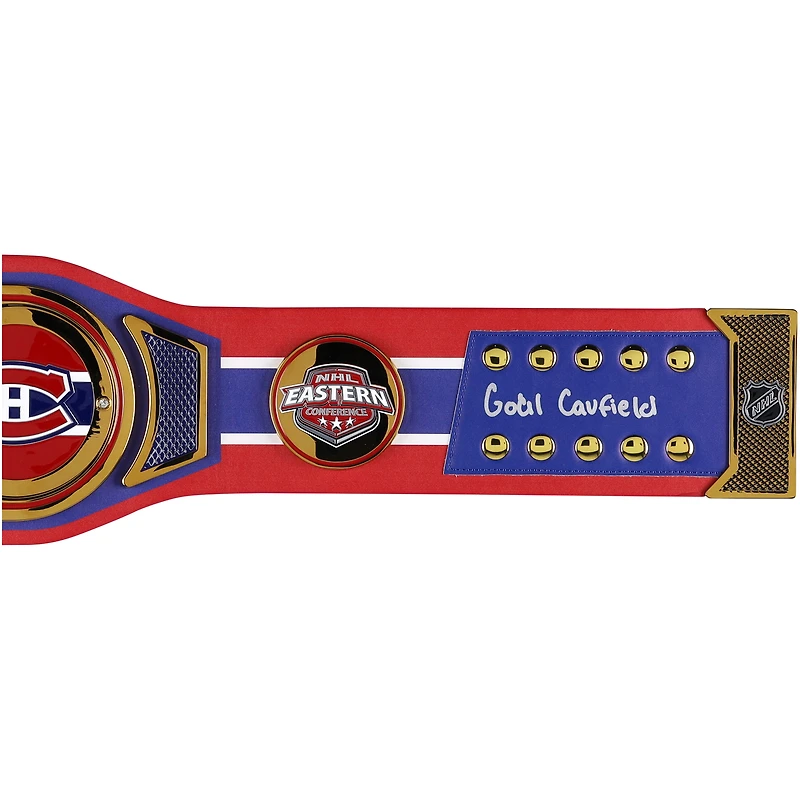 Ceinture de championne WWE Legacy autographiée par Cole Caufield des Canadiens de Montréal avec inscription « Goal Caufield » - Édition limitée à 5 exemplaires