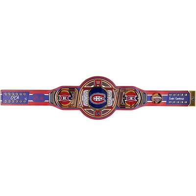 Ceinture de championne WWE Legacy autographiée par Cole Caufield des Canadiens de Montréal avec inscription « Goal Caufield » - Édition limitée à 5 exemplaires