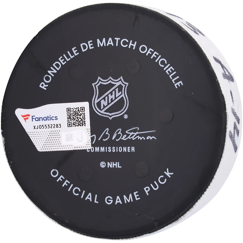 Cole Caufield Montreal Canadiens Game-Used Goal Puck from November 30, 2024 vs. New York Rangers 