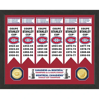 Highland Mint Montreal Canadiens 15" x 12" Stanley Cup Banner Collection - Photo