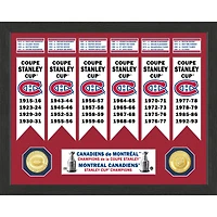 Collection de bannières de la coupe Stanley des Canadiens de Montréal 15" x 12" Highland Mint - Photo