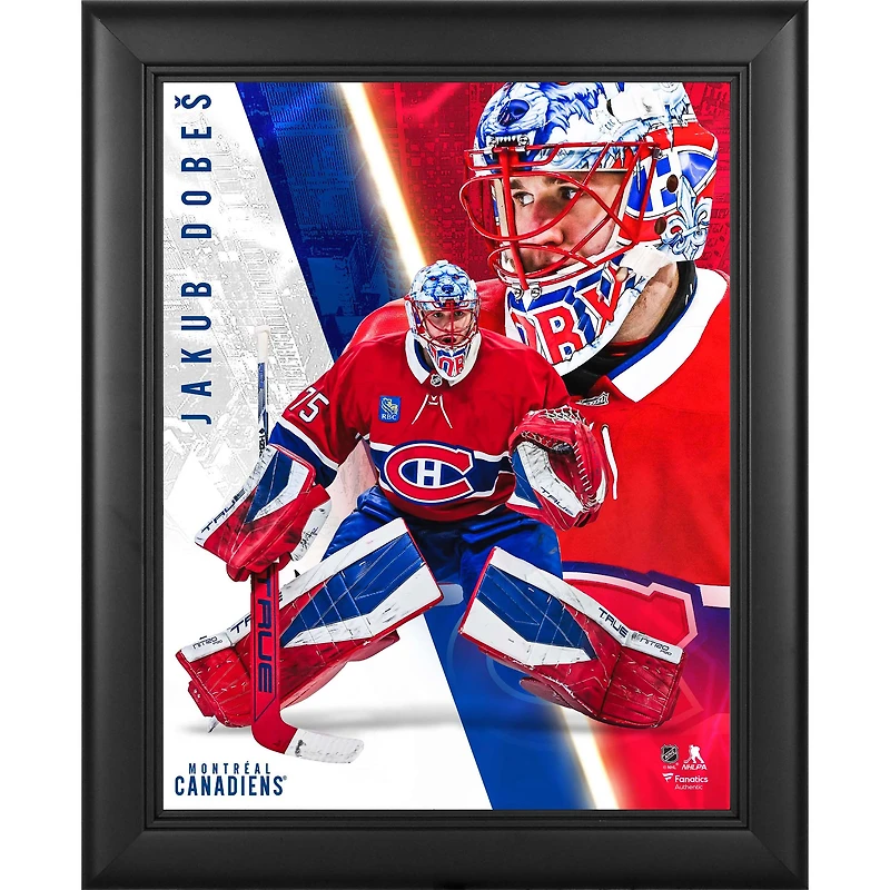 Collage encadré de Jakub Dobes, Canadiens de Montréal, 33 x 41 cm (13 x 16 po), collection Radiance