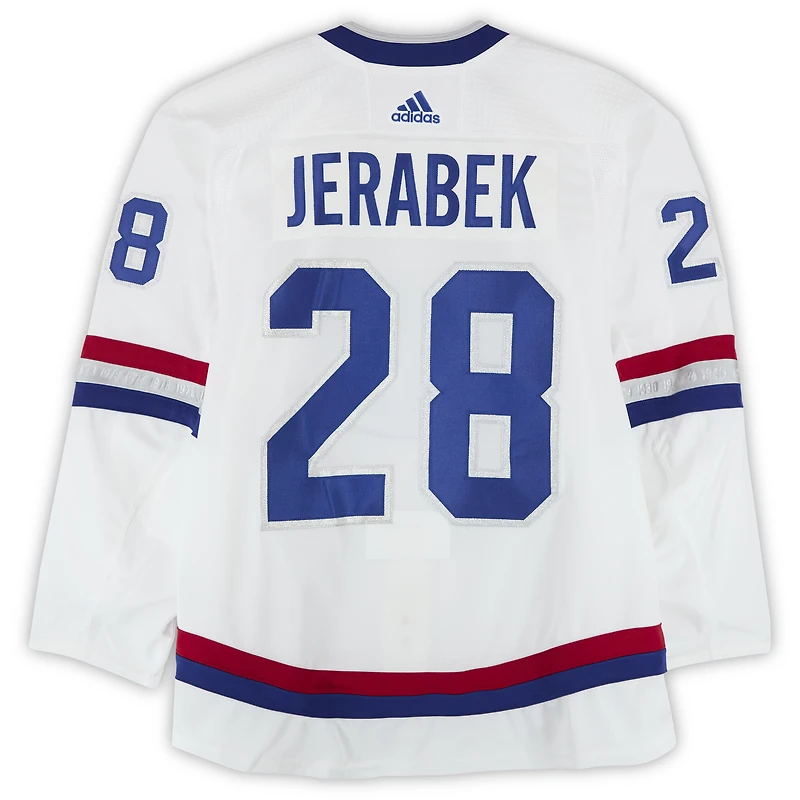 Jakub Jerabek Montreal Canadiens Practice-Used #28 White adidas Jersey vs. Ottawa Senators on December 16, 2017 - NHL 100 Classic - Worn During Warm-Ups