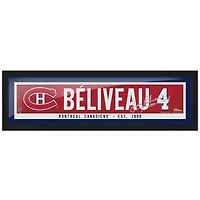 Jean Béliveau Canadiens de Montréal 6'' x 22'' Réplique encadrée Autographe Nom des anciens - Bar