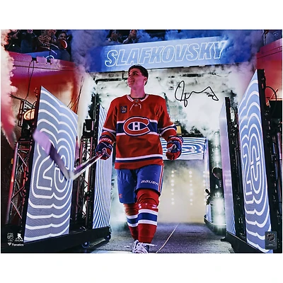 Juraj Slafkovsky Montreal Canadiens Autographed 16" x 20" NHL Debut Photograph
