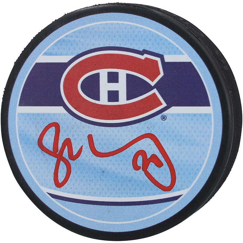 Juraj Slafkovsky Canadiens de Montréal autographiés Rondelle de hockey rétro inversée 2022-23