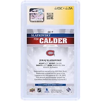 Juraj Slafkovsky Montreal Canadiens Autographed 2022-23 Upper Deck Calder Candidates #CC-7 CGC Fanatics Witnessed Authenticated Auto 10 Card