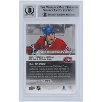 Juraj Slafkovsky Montreal Canadiens Autographed 2022-23 Upper Deck Game Dated Moments Rookie Debut #1 Beckett Fanatics Witnessed Authenticated 9/10 Rookie Card