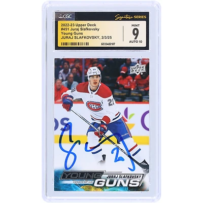 Carte de recrue autographiée 9/10 des Canadiens de Montréal 2022-23 Upper Deck Series 2 Young Guns #451 CGC Fanatics Witnessed