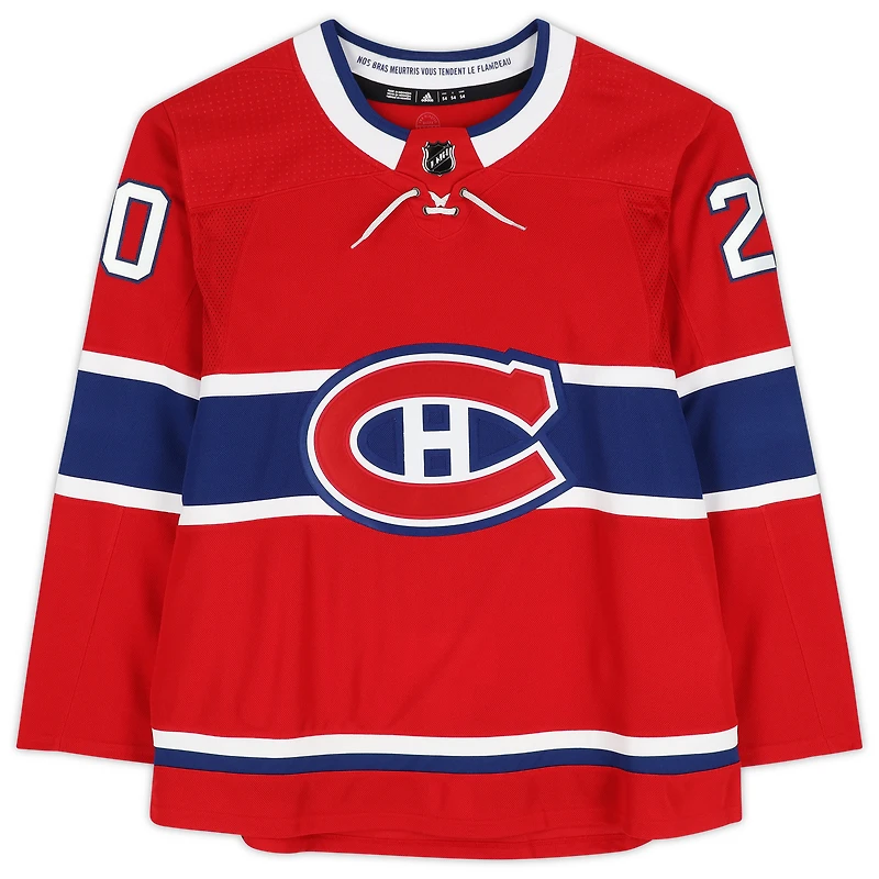 Maillot authentique Adidas rouge autographié par Juraj Slafkovsky des Canadiens de Montréal avec l'inscription « 2022 #1 Pick »