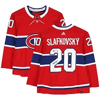 Maillot authentique Adidas rouge autographié par Juraj Slafkovsky des Canadiens de Montréal avec l'inscription « 2022 #1 Pick »
