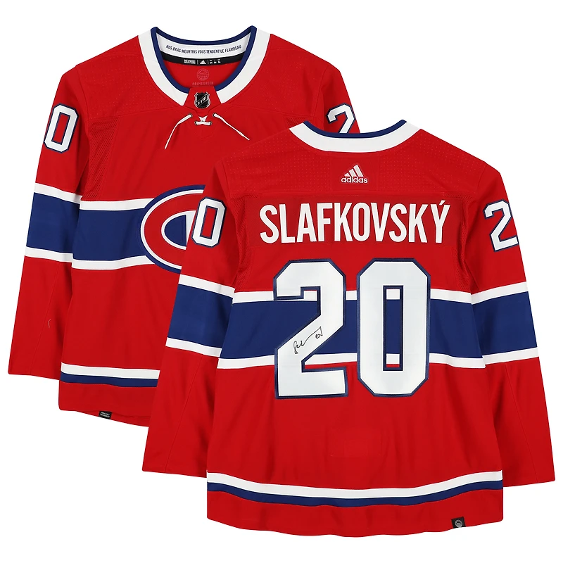 Juraj Slafkovsky Rouge Canadiens de Montréal Autographié Adidas Authentique Maillot