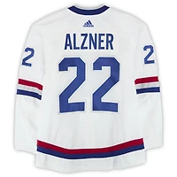 Maillot blanc adidas n° 22 des Canadiens de Montréal porté par Karl Alzner lors de l'entraînement contre les Sénateurs d'Ottawa le 16 décembre 2017 - Classique du centenaire de la LNH - Porté pendant l'échauffement
