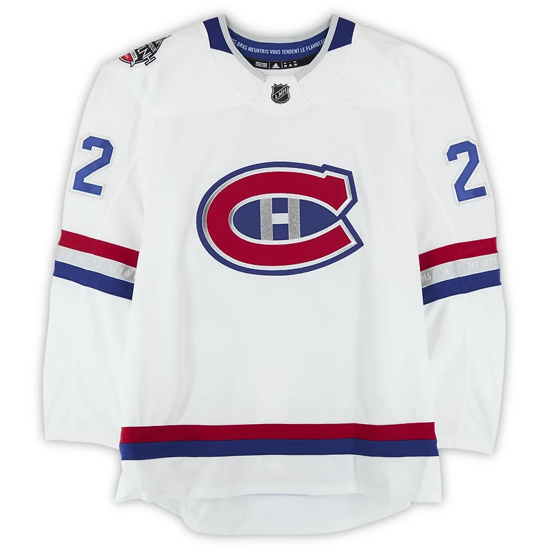 Karl Alzner Montreal Canadiens Practice-Used #22 White adidas Jersey vs. Ottawa Senators on December 16, 2017 - NHL 100 Classic - Worn During Warm-Ups