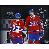 Photographie autographiée de 16" x 20" de Kirby Dach et Cole Caufield des Canadiens de Montréal