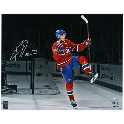 Kirby Dach Montreal Canadiens Autographed 16" x 20" Red Jersey Celebrating Photograph