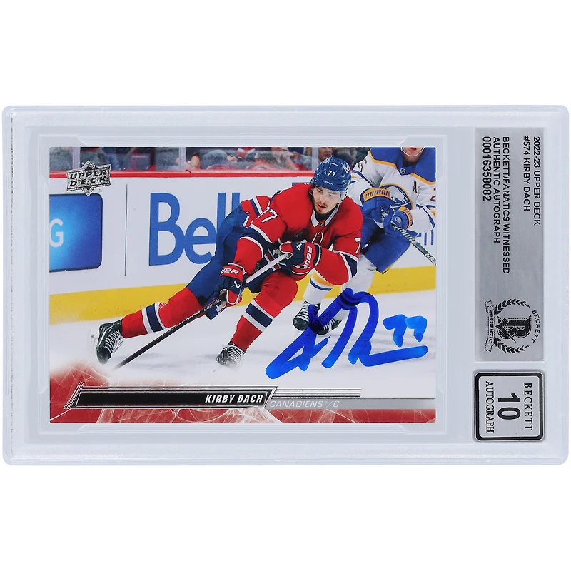 Kirby Dach Montreal Canadiens Autographed 2022-23 Upper Deck Extended Series #574 Beckett Fanatics Witnessed Authenticated Card