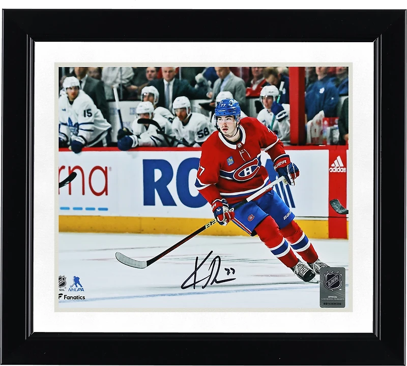 Kirby Dach Montreal Canadiens Autographed 8" x 10" Red Jersey Canadiens Debut Photograph
