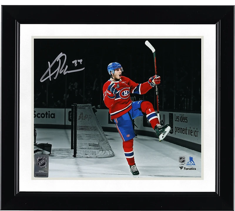 Kirby Dach Montreal Canadiens Autographed 8" x 10" Red Jersey Celebrating Photograph