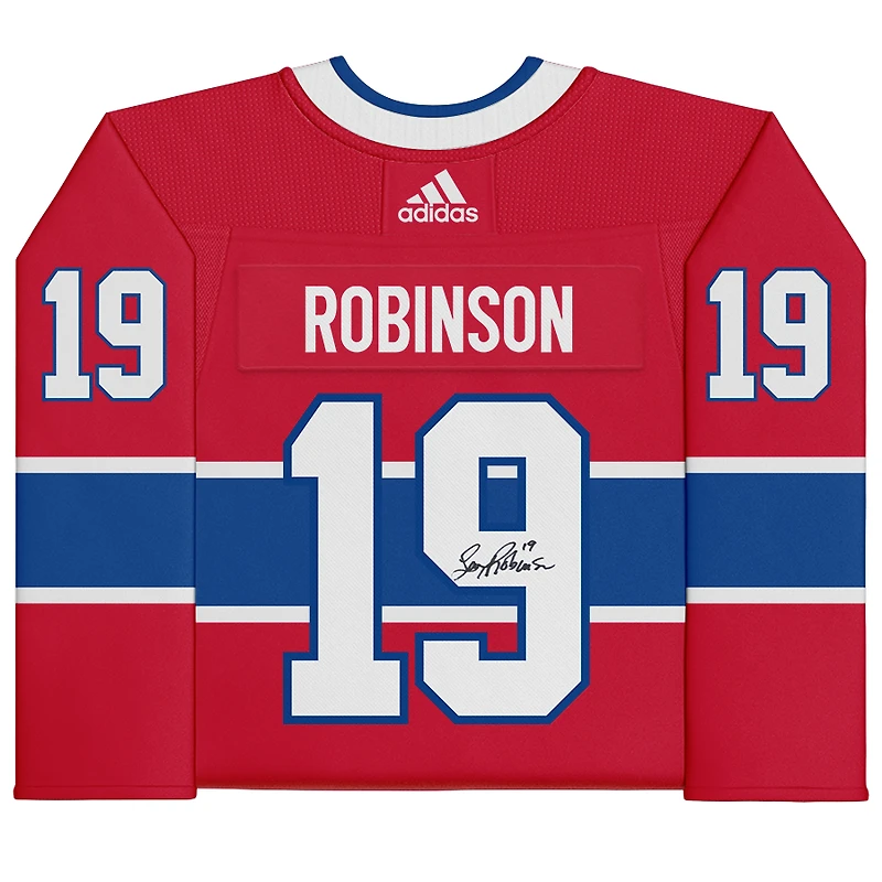 Maillot rouge adidas autographié de Larry Robinson, Canadiens de Montréal
