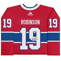 Maillot rouge adidas autographié de Larry Robinson, Canadiens de Montréal