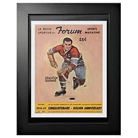 Maurice Richard Canadiens de Montréal 1958 Forum Sports Magazine - Couverture de programme encadrée 12'' x 16''