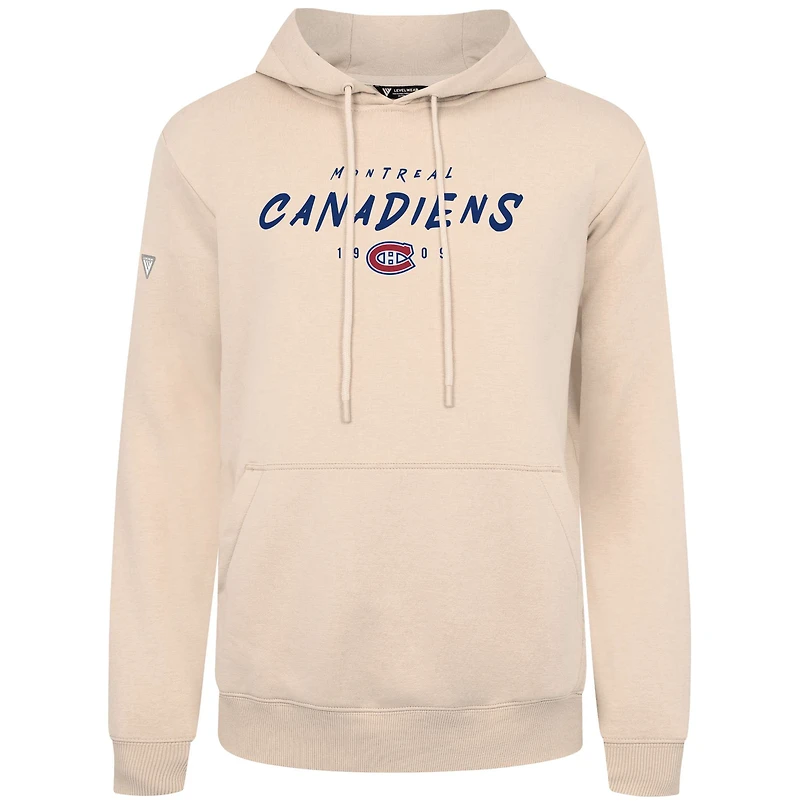 Chandail à capuchon rayé pour homme Levelwear crème des Canadiens de Montréal Podium