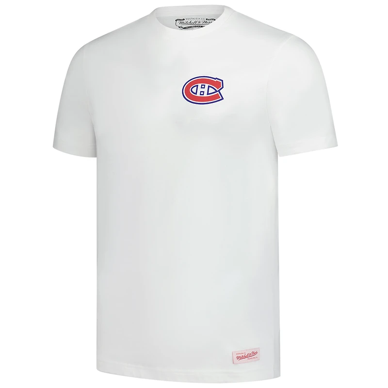 T-shirt en peluche blanc pour homme Mitchell & Ness des Canadiens de Montréal