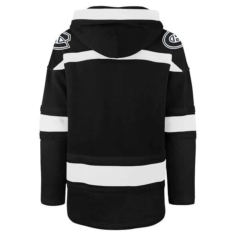 Chandail à capuchon lacets Ice '47 des Canadiens de Montréal noir pour hommes