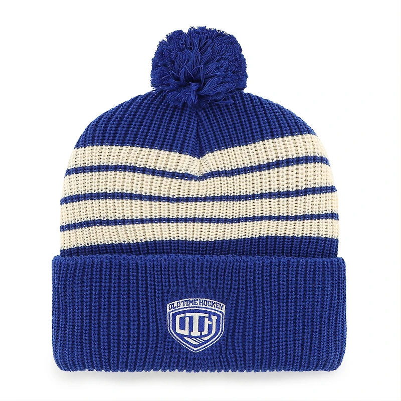 Bonnet en tricot à revers avec pompon pour homme, modèle Old Time Hockey Barn, bleu, des Canadiens de Montréal 1947